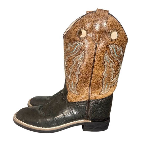 OLD WEST CROC cowboy western boots boys size 3 - Picture 12 of 17